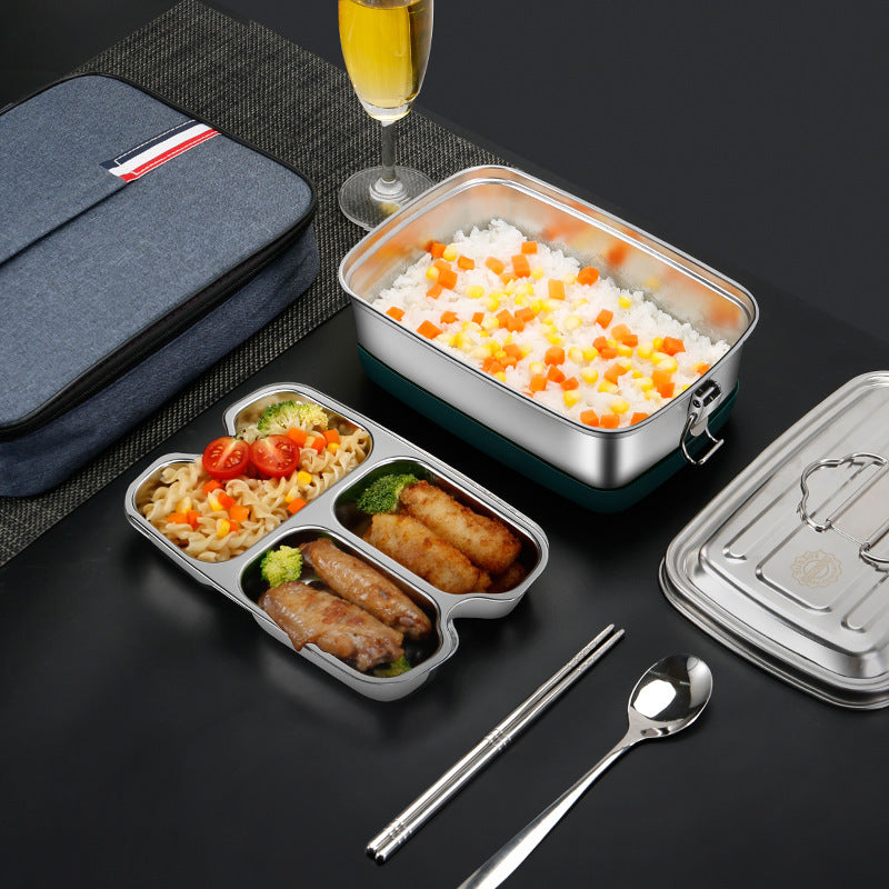 304 Stainless Steel Sealed Overflow-proof Double-layer Convenient Lunch Box